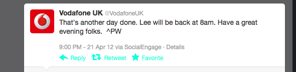 Vodafone UK tweet